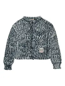 Кардиган крупной вязки с логотипом Nº21 Kids, черный