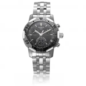 TISSOT Мужские часы с кварцевым механизмом, 40 мм, черный циферблат, корпус из нержавеющей стали, браслет из нержавеющей стали