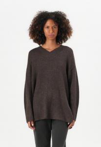 Джемпер TOM TAILOR DENIM LONG V NECK PULLOVER, Soft Chocolate Brown Melange/Light Brown