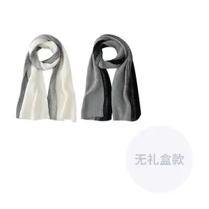 CMFY Вязаный шарф унисекс, Black Gray+Gray White