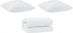 Комплект постельного белья из 3 предметов, белая микрофибра и пух vidaXL