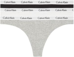 Женские трусики-стринги Calvin Klein Carousel Logo из хлопка и эластичного хлопка, 3 шт., Black/White/Grey Heather