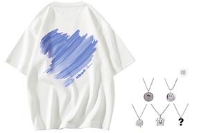 Футболка унисекс с ожерельем NBNO, светло-голубая