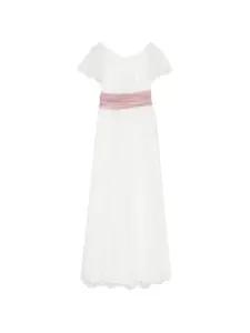 Платье с кружевными рукавами Amaya, белый