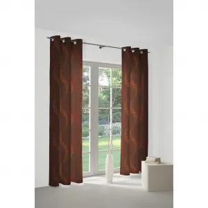 Штора Lupara с люверсами, 1 шт. Wirth, коричневый/красный