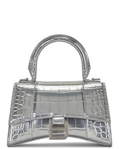 Сумка XS с ручкой сверху «Песочные часы» Balenciaga, серебряный