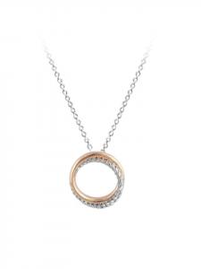 Alexander York Колье ENDLESS с подвеской из розового золота, изготовленное из серебра 925 пробы, комплект из двух частей в серебряной оправе