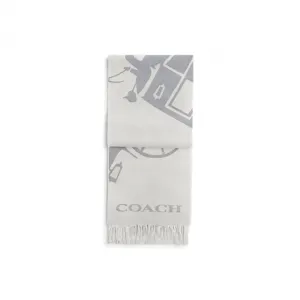 COACH Кашемировый вязаный шарф унисекс серый, Gray