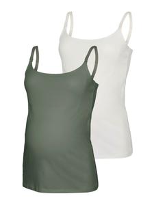 MAMALICIOUS Топ 'MLKerrie' в оливковом и белом цвете