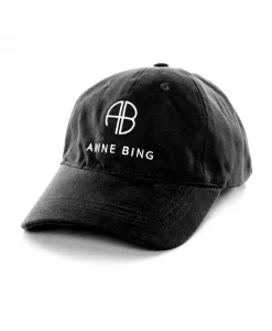 Классическая бейсболка с вышитым логотипом. Anine Bing, черный
