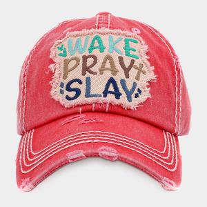 Бейсболка в винтажном стиле WAKE PLAY SLAY FASHNZFAB, розовый
