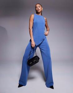 Асимметричный жилет из купро от ASOS DESIGN цвета индиго