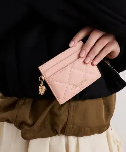 Подставка для карт Arrietty Quilted Bow Heart Charm Charles & Keith, цвет Lightpink