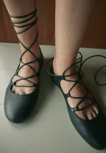 Балетки с манжетой на щиколотке Na-Kd, Black