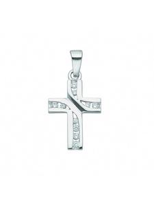 Adeliás Подвеска в виде креста из серебра 925 пробы с кубическим цирконием для женщин и мужчин