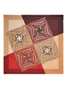 Кашемировый шарф с принтом Madras Ferragamo, красный