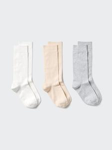 Носки в рубчик (3 пары) Uniqlo, 01 off white