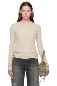 Acne Studios Бежевая многослойная футболка с длинными рукавами