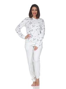 NORMANN Мягкая пижама с длинными рукавами из трикотажа с цветочным принтом, светло-голубого цвета