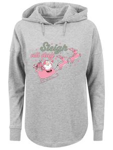 Пуловер F4NT4STIC Oversized Hoodie Sleigh all day Santas Reindeers, серый