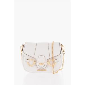 Сумка через плечо LOVE BIG HEARTBIT из искусственной кожи с золотистым тиснением Moschino, белый