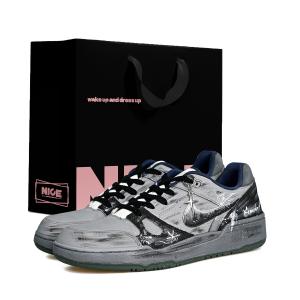 Мужские низкие кроссовки для скейтбординга Full Force Cushioning, износостойкие, Nike, черный