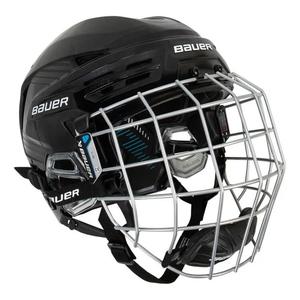 BAUER Новый хоккейный шлем RE-AKT90, стиль Medium без зажима, регулируемая четырехсторонняя хоккейная шапка, черный размер M с защитным щитком