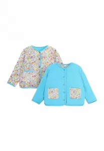 Стеганая двусторонняя легкая куртка стандартного кроя Jojo Maman Bébé, Duck Egg Blue Autumn Floral