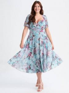 Платье в цветочек от лиз Scarlett & Jo, цвет Smoke Blue/Multi