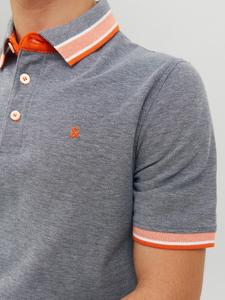 Поло Jack & Jones Polo Shirt JJEPAULOS Sommer Hemd Kragen Pique Cotton, серый