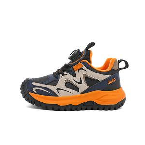 Кроссовки для бега низкие с противоскользящей подошвой, защитой от ударов, износостойкие, легкие, с амортизацией и поддержкой баланса Jeep, royal синий/sun оранжевый[fleece-lined-upgraded]