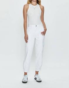 Джозефин зауженные карго-брюки с высокой посадкой в белом цвете PISTOLA