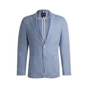 Приталенный блейзер из ткани с микроузором BOSS, светло-голубой