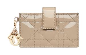 DIOR Женский картхолдер из лаковой кожи теленка