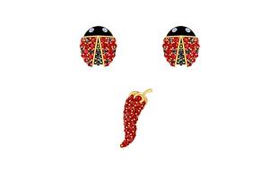 Золотые серьги-гвоздики LISABEL Swarovski, золото