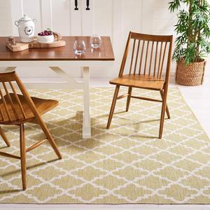 Ковер SAFAVIEH, 244 x 305 см, - коллекция Montauk - большой - Green & Ivory, ручной работы из хлопка, узор Trellis, идеально для гостиной, спальни, офиса, столовой (MTK810G)