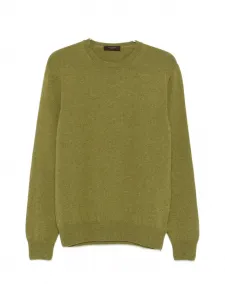 Свитер с круглым вырезом Zanone, зеленый