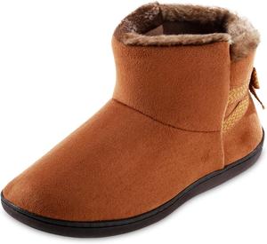 Женские тапочки Isotoner Microsuede Mallory с бантом, Cognac