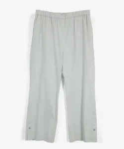 Хлопковые брюки средней длины до щиколотки с центральным прессом Studio Picone, цвет Light Gray (089)