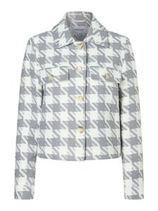 короткая, широкая, клетчатая куртка серого цвета с рисунком гусиная лапка More & More