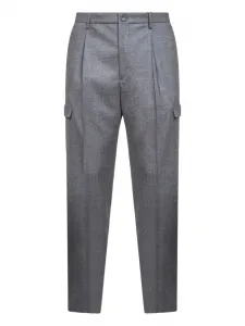 Плиссированные брюки с клапанами на карманах Tagliatore, серый