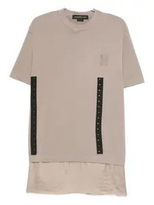 Футболка с круглым вырезом и вставками Federico Cina, коричневый