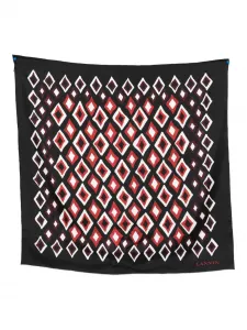 Шелковый шарф с ромбовидным узором Lanvin, черный