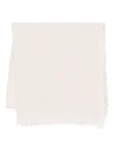 Кашемировый шарф с бахромой Liska, белый