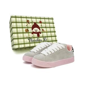 Nicolas.Li . Низкие женские скейтерские кроссовки с розовым леопардовым принтом, цвет Pink Leopard Print