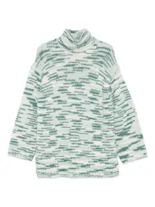 Полосатый свитер с высоким воротником Marc O'Polo, зеленый