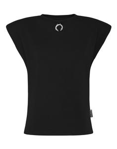 Майка с круглым вырезом, пирсингом и подкладкой на плече PHILIPP PLEIN