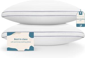 KNX Подушки KNX мягкие и средней жесткости для сна на боку, спине или животе, гипоаллергенные, машинная стирка White_d