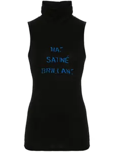 Топ с высоким воротником и сборками MM6 Maison Margiela, черный