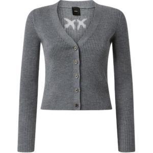 Кардиган в рубчик на пуговицах Pinko, серый
